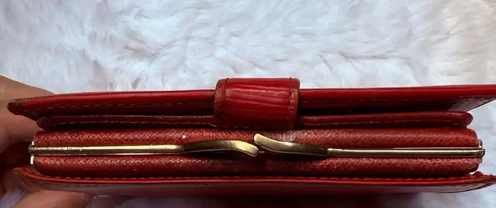 Louis Vuitton Castillan Red Epi Leather French Purse Wallet
